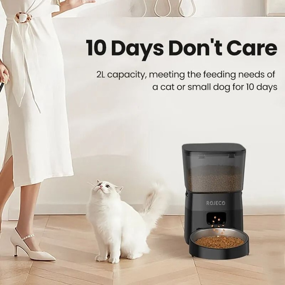 ROJECO Smart Automatic Pet Feeder For Cats And Dogs Dry Food Dispenser 8