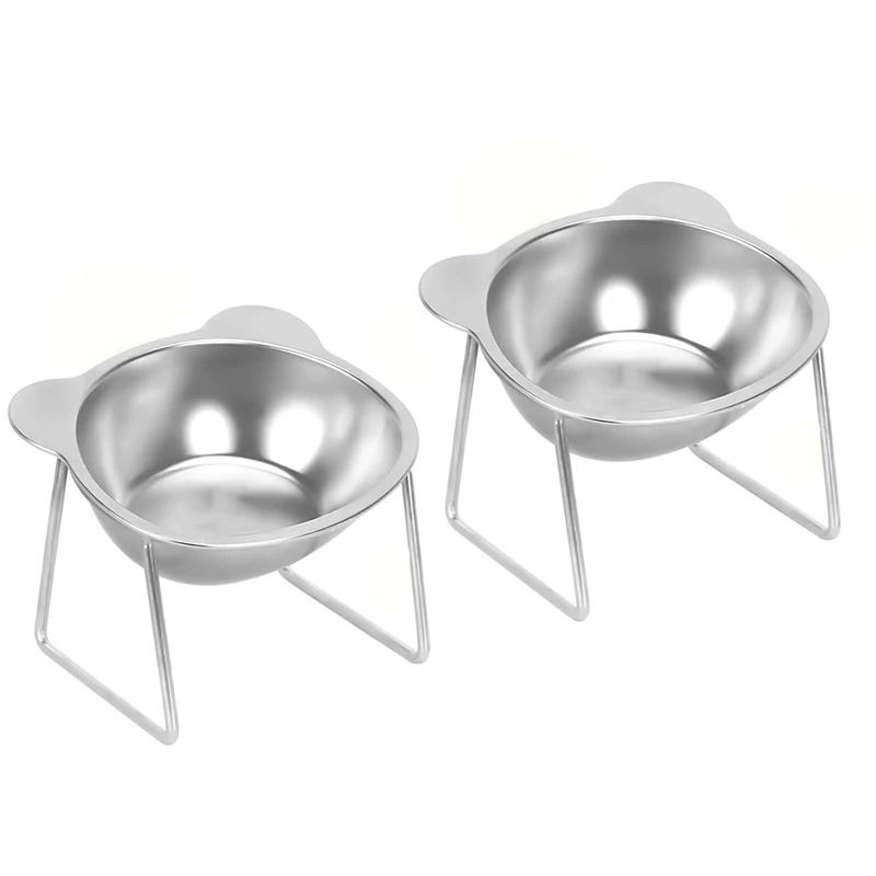 ComfortLift Elevated Cat Bowl Stainless Steel Tilted Pet Feeding Bowl For Cats And Puppies 2