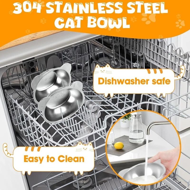 ComfortLift Elevated Cat Bowl Stainless Steel Tilted Pet Feeding Bowl For Cats And Puppies 4