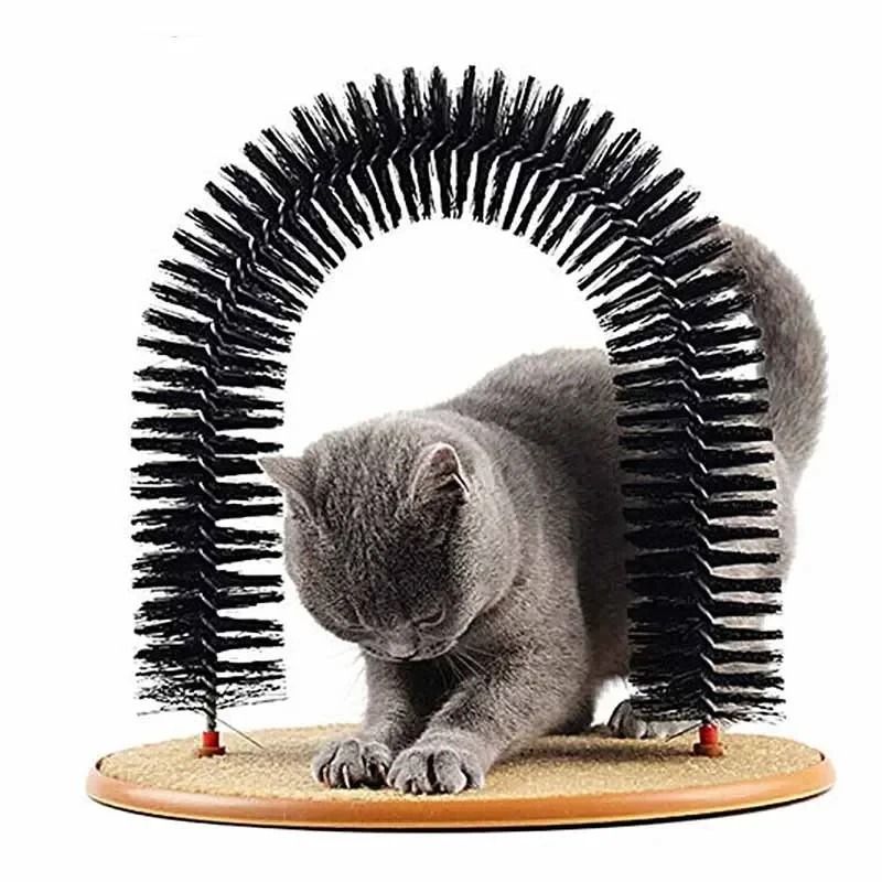 PurrSpa Cat Grooming Arch Interactive Self Groomer With Scratching Pad And Massage Brush 5