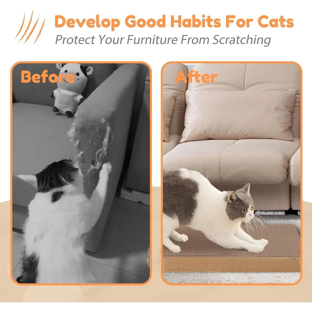 CozyScratch Cardboard Cat Scratcher Bed Durable All Season Lounge And Scratching Pad For Cats 4