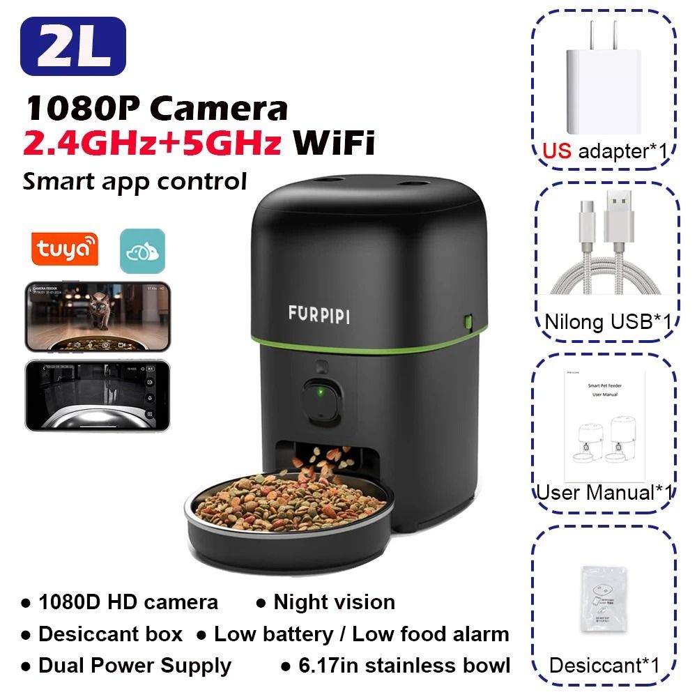 SmartView Automatic Cat Feeder With 1080P Camera And WiFi Pet Food Dispenser 3