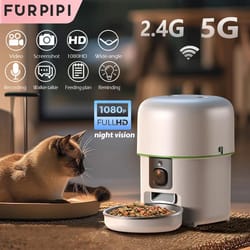 smartview automatic cat feeder with 1080p camera and wifi pet food dispenser