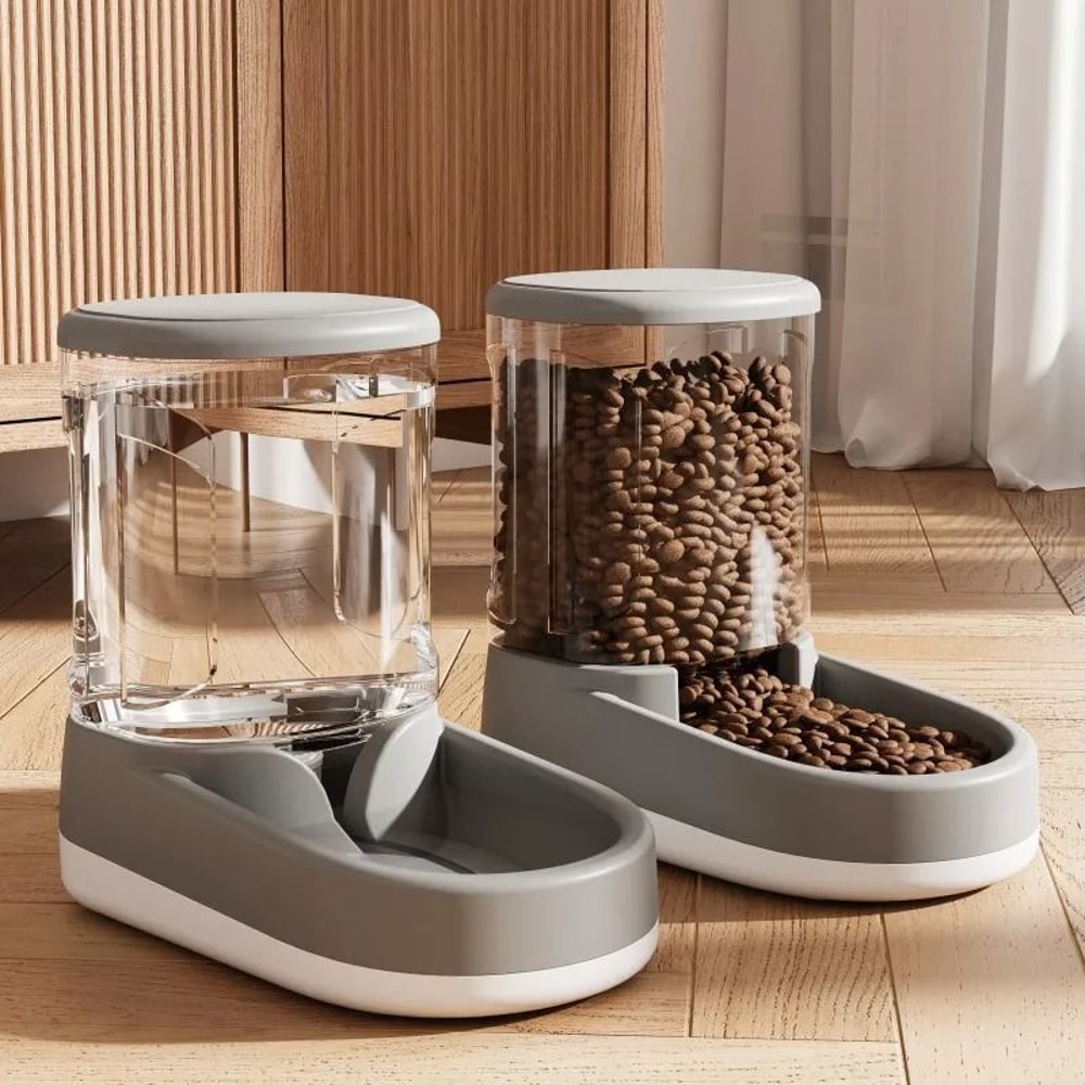 FreshFlow Automatic Pet Water Dispenser And Food Feeder Set For Cats And Dogs 8