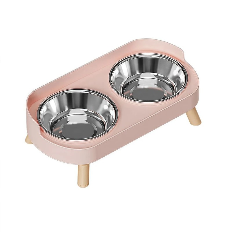 Elevated Ceramic Cat Bowls Double Set With Anti Tip Neck Care Design 1