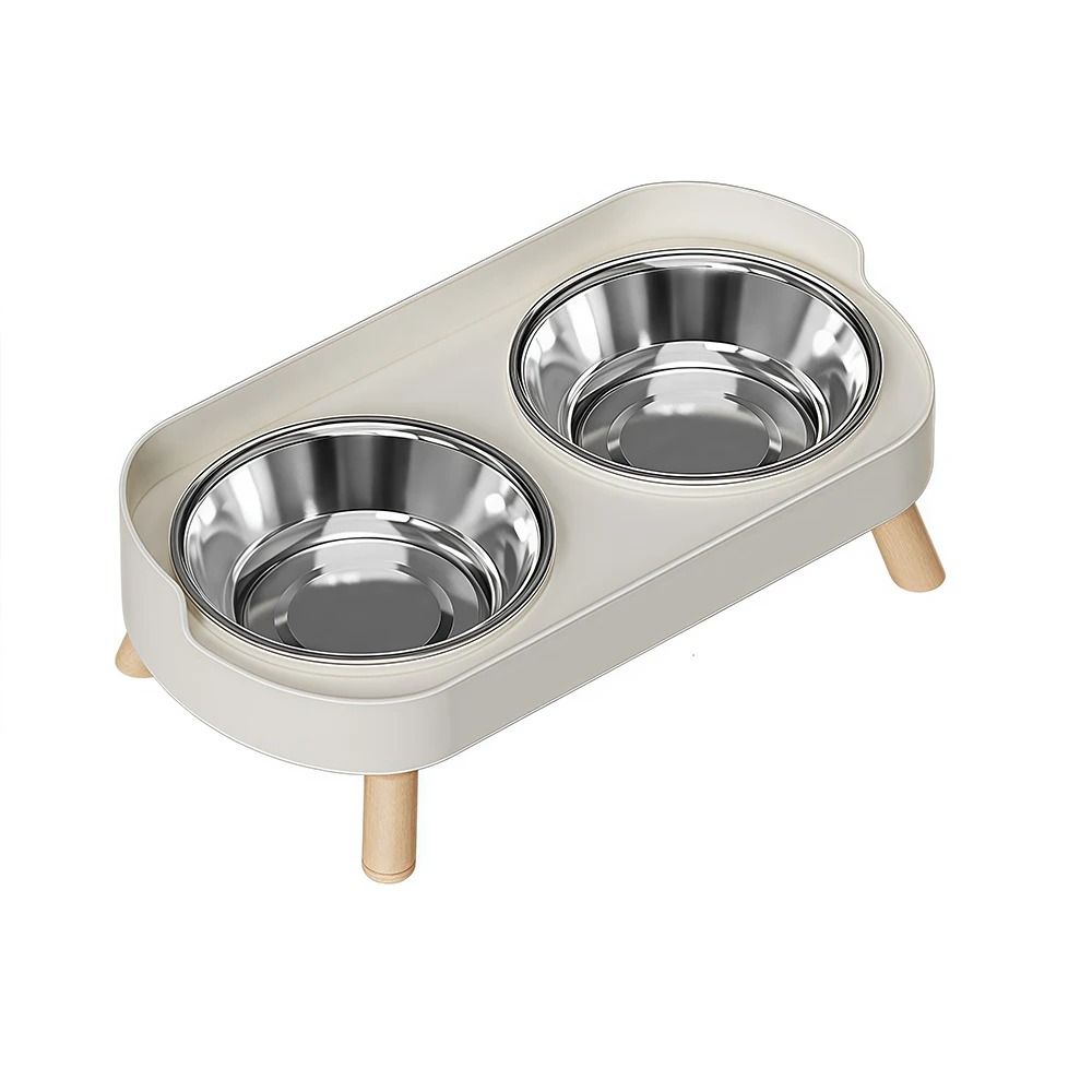 Elevated Ceramic Cat Bowls Double Set With Anti Tip Neck Care Design 2