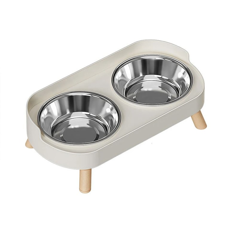 Elevated Ceramic Cat Bowls Double Set With Anti Tip Neck Care Design 2