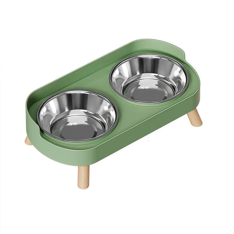 Elevated Ceramic Cat Bowls Double Set With Anti Tip Neck Care Design 4