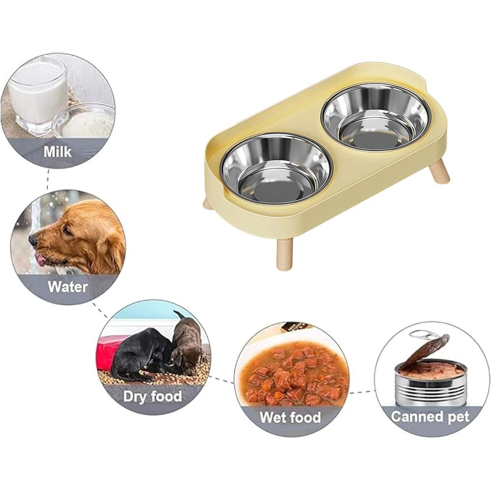 Elevated Ceramic Cat Bowls Double Set With Anti Tip Neck Care Design 8