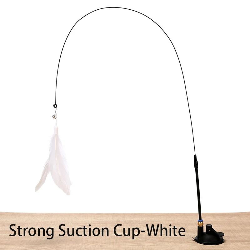 Interactive Suction Cup Feather Wand Cat Toy For Kittens And Indoor Cats 2