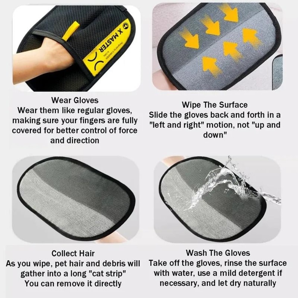 Electrostatic Pet Hair Removal Glove Two Way Grooming Brush For Cats And Dogs 7