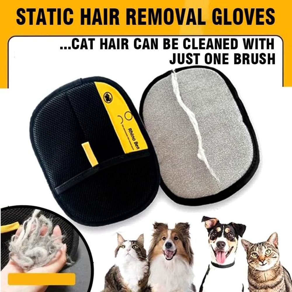 Electrostatic Pet Hair Removal Glove Two Way Grooming Brush For Cats And Dogs 0
