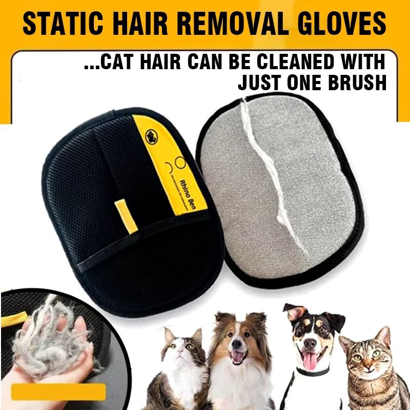 Electrostatic Pet Hair Removal Glove Two Way Grooming Brush For Cats And Dogs 0