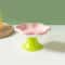 Ceramic Elevated Cat Food Bowl With Floral Design For Neck Protection 2