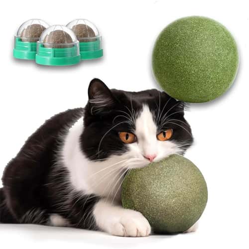 Natural Catnip Balls Lickable Chew Toy and Snack for Cats