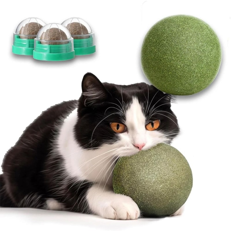 Natural Catnip Balls Lickable Chew Toy And Snack For Cats 0