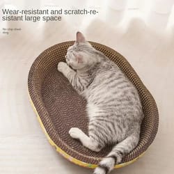 oval corrugated cat scratching board and lounge bed for indoor cats