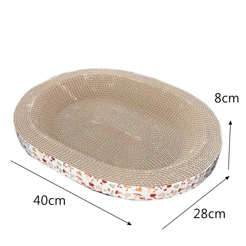 Oval Corrugated Cat Scratching Board And Lounge Bed For Indoor Cats 8