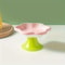 Ceramic Raised Cat Bowl With Flower Design And Elevated Stand 2
