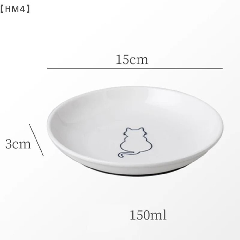 Ceramic Cat Snack Bowl With Silicone Anti Slip Pad For Food And Water 4