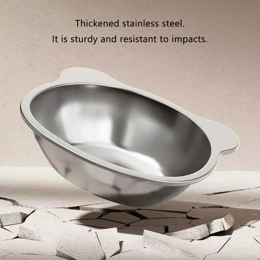 Tilted Raised Stainless Steel Cat Bowl With Neck Guard Design 4