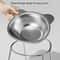 Tilted Raised Stainless Steel Cat Bowl With Neck Guard Design 0