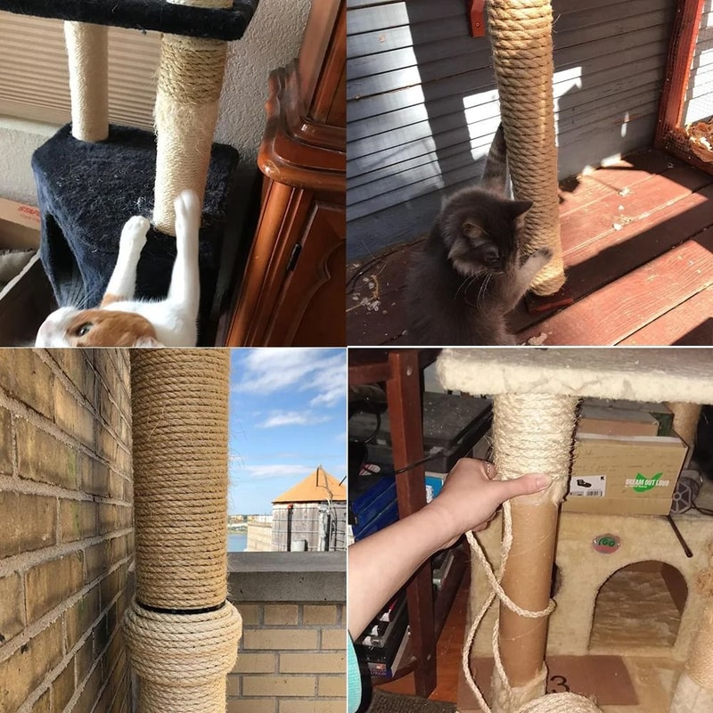 Natural Jute Rope Cat Scratcher Replacement For Cat Trees 6