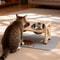 Adjustable Elevated Cat Bowl Stand With Silicone Feeding Mat 0