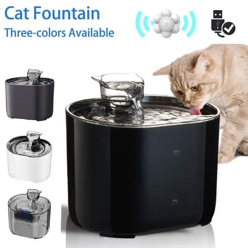 USB Automatic Cat Water Fountain with Quiet Recirculating Filter