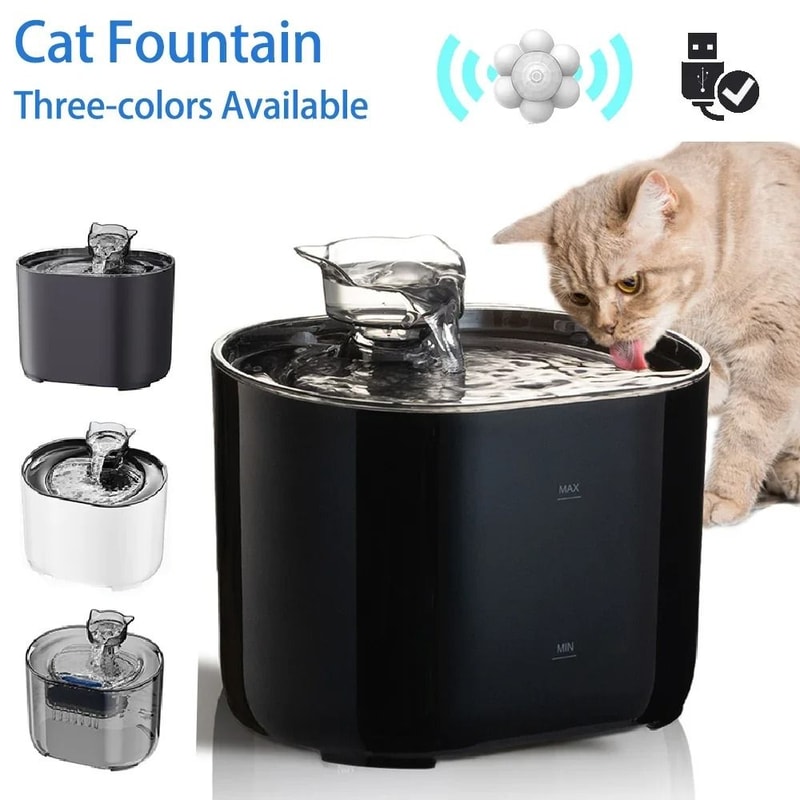 USB Automatic Cat Water Fountain With Quiet Recirculating Filter 0
