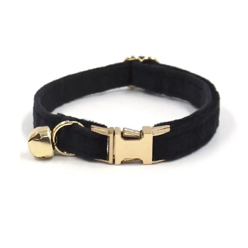 Personalized Velvet Cat Collar With Name Engraving And Bell 10