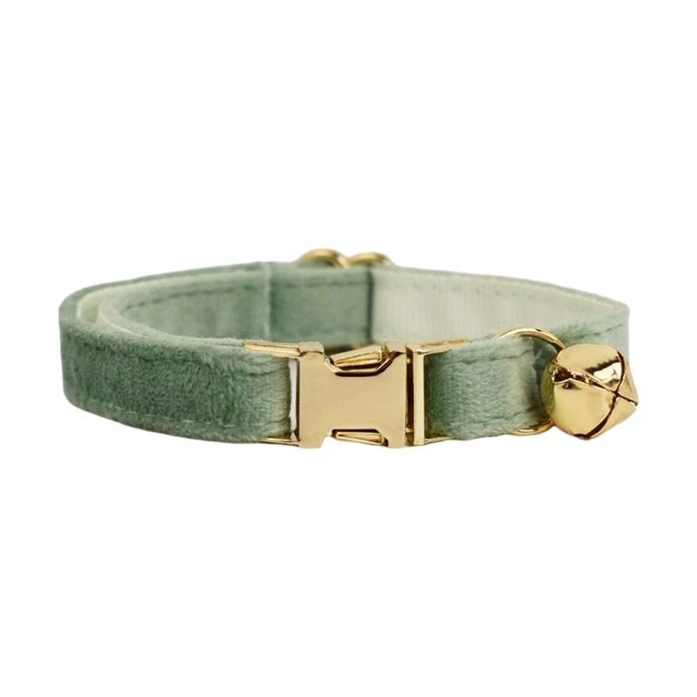 Personalized Velvet Cat Collar With Name Engraving And Bell 12