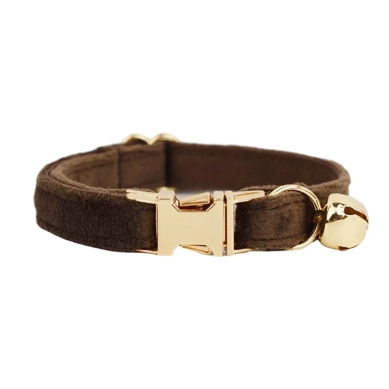 Personalized Velvet Cat Collar With Name Engraving And Bell 14