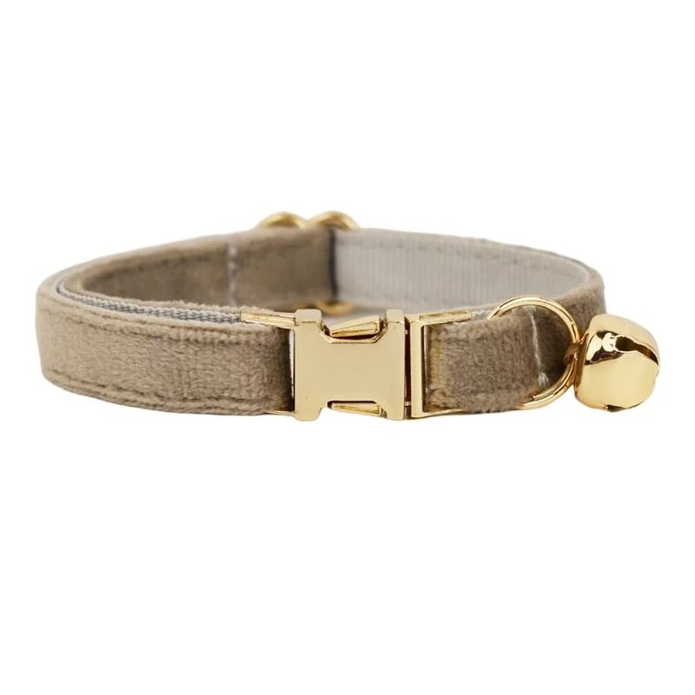 Personalized Velvet Cat Collar With Name Engraving And Bell 2