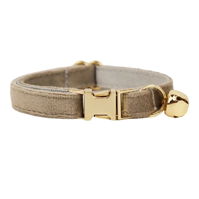 Personalized Velvet Cat Collar With Name Engraving And Bell 2