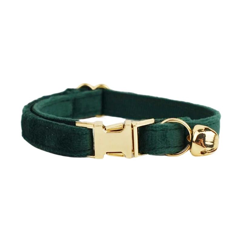 Personalized Velvet Cat Collar With Name Engraving And Bell 5