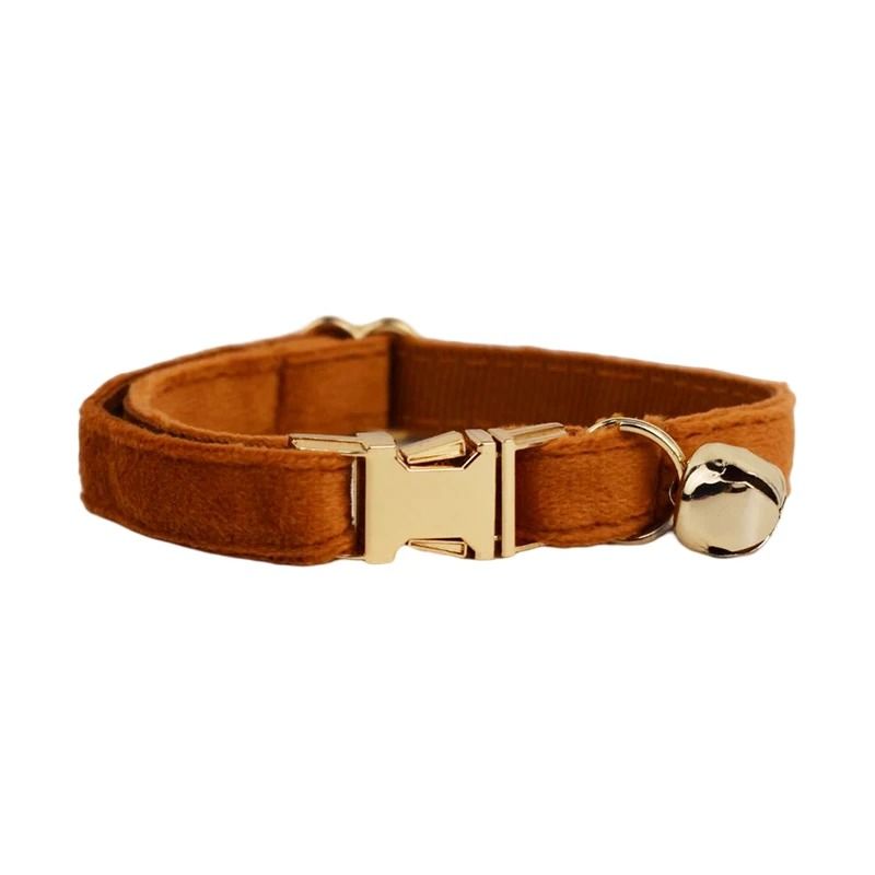 Personalized Velvet Cat Collar With Name Engraving And Bell 6