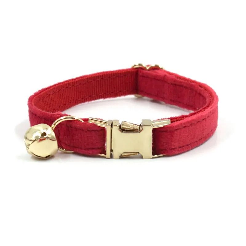 Personalized Velvet Cat Collar With Name Engraving And Bell 8
