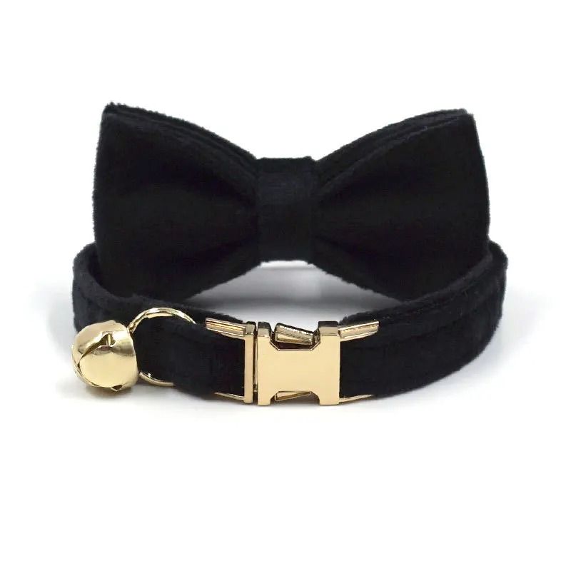 Personalized Velvet Cat Collar With Name Engraving And Bell 28