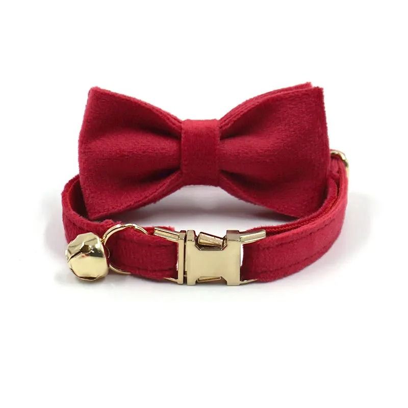Personalized Velvet Cat Collar With Name Engraving And Bell 29
