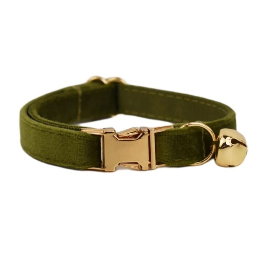 Personalized Velvet Cat Collar With Name Engraving And Bell 21