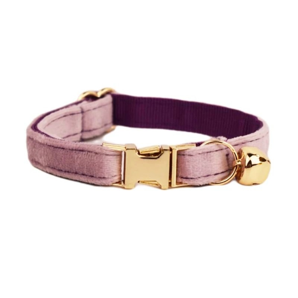 Personalized Velvet Cat Collar With Name Engraving And Bell 24