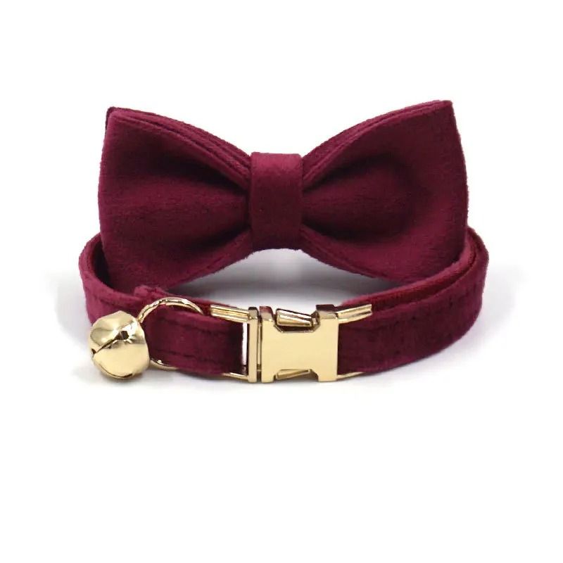 Personalized Velvet Cat Collar With Name Engraving And Bell 27