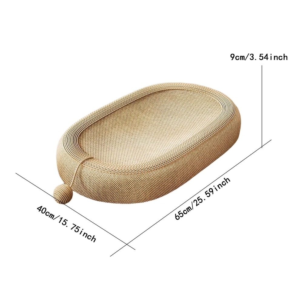 Sisal Cat Scratcher Lounge Board With Interactive Ball Toy 2