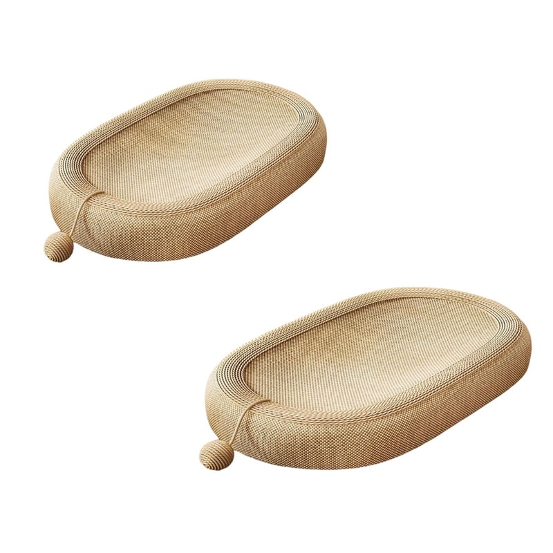 Sisal Cat Scratcher Lounge Board With Interactive Ball Toy 0