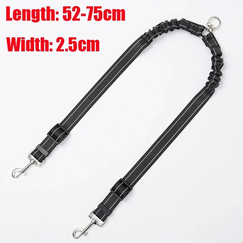 Dual Retractable Dog Leash With LED Flashlight And Waste Bag Holder 1