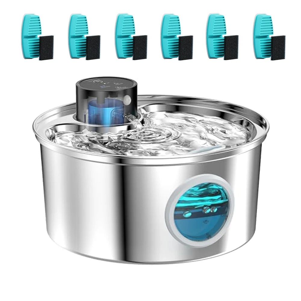 108oz Automatic Pet Water Fountain Stainless Steel Wireless Cat And Dog Drinking Fountain 5