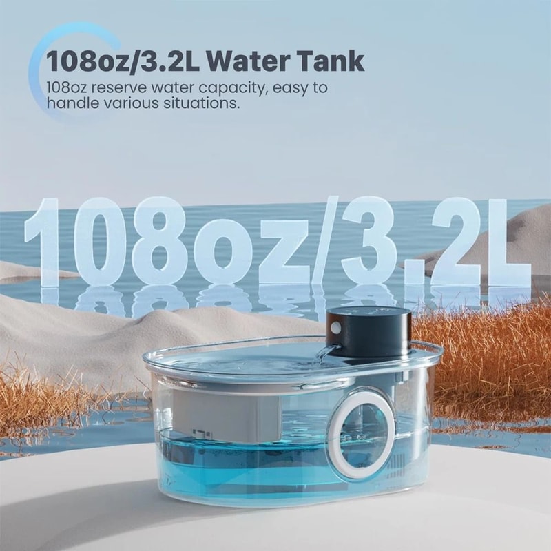 108oz Automatic Pet Water Fountain Stainless Steel Wireless Cat And Dog Drinking Fountain 11