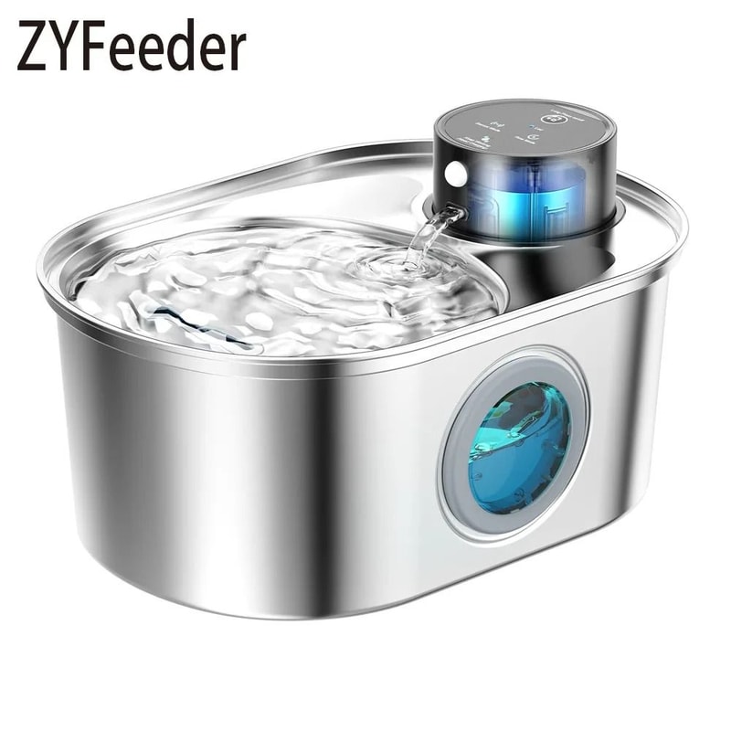 108oz Automatic Pet Water Fountain Stainless Steel Wireless Cat And Dog Drinking Fountain 0