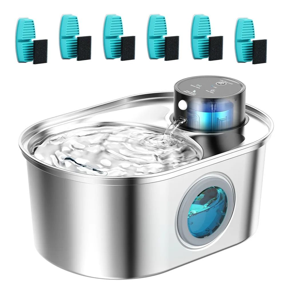 108oz Automatic Pet Water Fountain Stainless Steel Wireless Cat And Dog Drinking Fountain 4